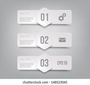 Set of paper banners template for business design, infographics, reports, number options, step presentation or workflow layout. Clean and modern style