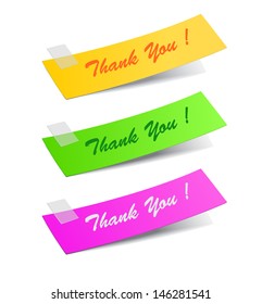 Set of paper banners with text, vector illustration