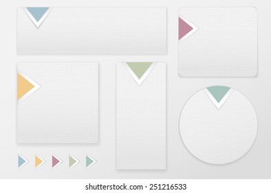 Set of paper banners with transparent shadows - place for your text. Vector illustration.