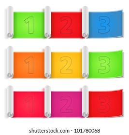 Set of paper banners, vector eps10 illustration