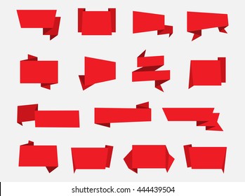 Set of paper banners.Origami banners.Vector illustration.