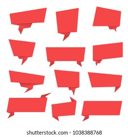 Set of paper banners.Vector origami banners. Ribbons