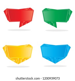 Set of paper banners.Vector origami banners.