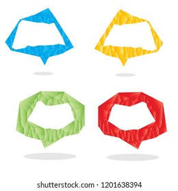 Set of paper banners.Vector origami banners.