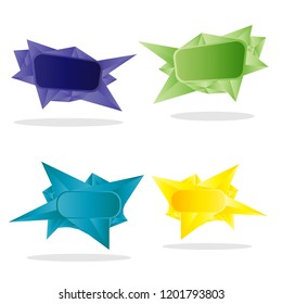 Set of paper banners.Vector origami banners.