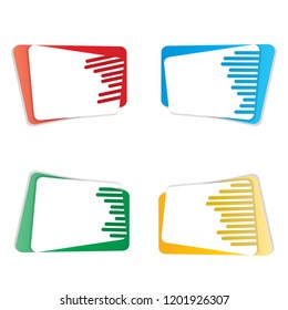 Set of paper banners.Vector origami banners.