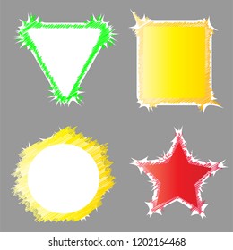 Set of paper banners.Vector origami banners.