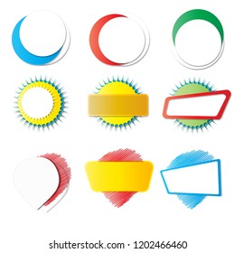 Set of paper banners.Vector origami banners.