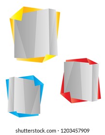 Set of paper banners.Vector origami banners.