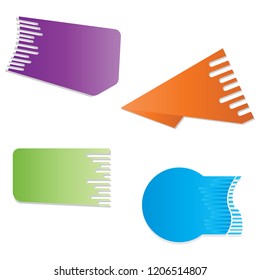 Set of paper banners.Vector origami banners.