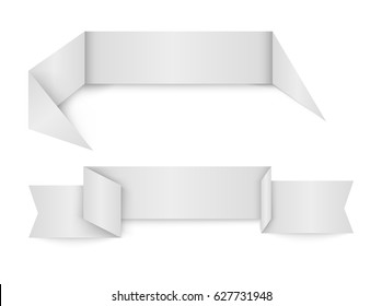 Set of paper banners.Vector white banners.