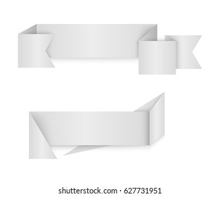 Set of paper banners.Vector white banners.