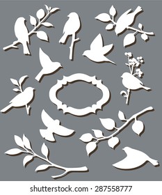 Set of paper birds