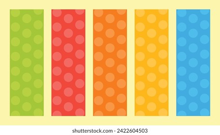 Set of paper bookmarks for books with colorful background, Isolated background. Vector illustration