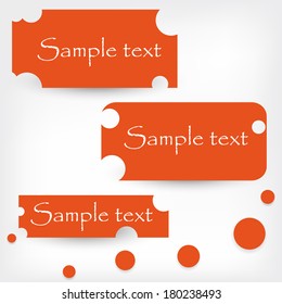 Set of paper bookmarks. Vector  illustration 