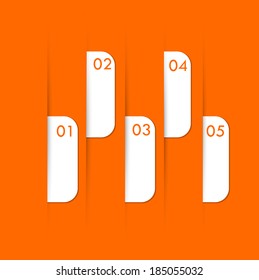 Set of paper bookmarks. Vector  illustration 