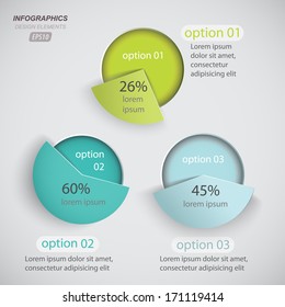 Set of paper charts for a presentation of numerical data. Vector infographics element.