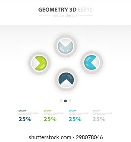Set of paper charts for a presentation of numerical data. Vector infographics element.