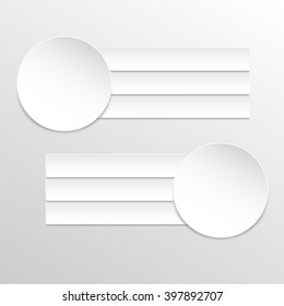 Set of paper circle banners template for business design, infographics. Vector illustration eps10.