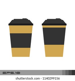Set of paper Coffee Cups Icon Vector