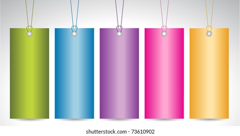 set of paper colorful tags