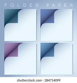 Set of Paper Curled Corners : Vector Illustration