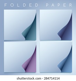 Set of Paper Curled Corners : Vector Illustration