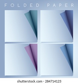 Set of Paper Curled Corners : Vector Illustration