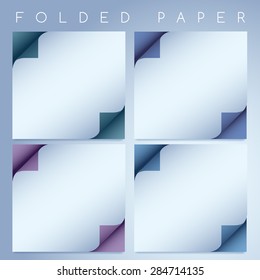 Set of Paper Curled Corners : Vector Illustration