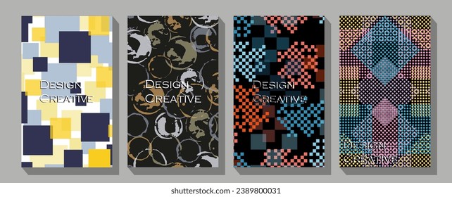 Set with paper cut pieces. Different shapes and hand drawn textures. Set of abstract different shapes. 