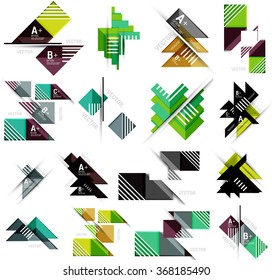 Set of paper design style geometrical banners with sample text, infographic elements Set of paper design style geometrical banners with sample text, infographic elements