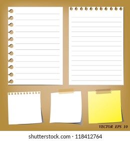set of paper designs (paper sheets and note paper)