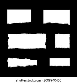 Set of paper different shapes ripped scraps fragments wisps isolated with background. Vector illustration