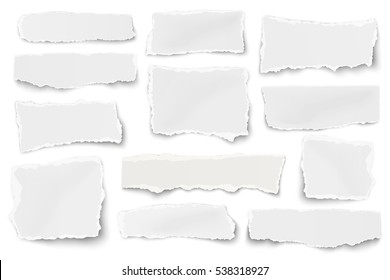 白い背景に紙の異なる形のくずセット
