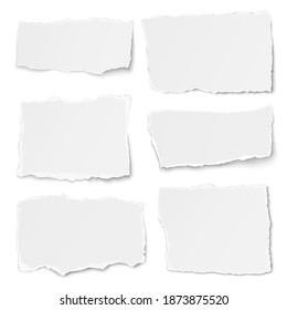 Set of paper different shapes tears isolated