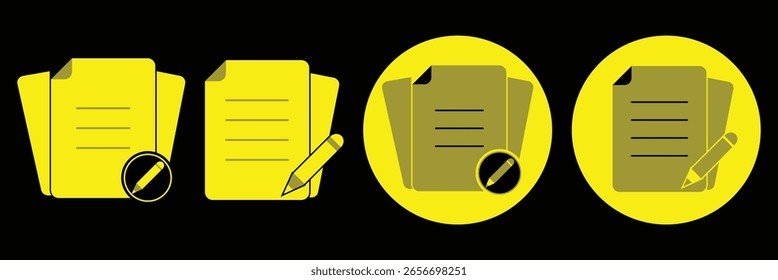 set of paper document and clipboard icon thin line style. quality control, checklist, clipboard document page with check mark, magnifier, pencil icon. signing document icon vector illustration eps 10
