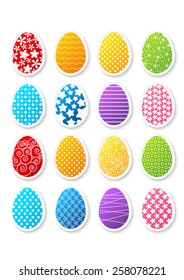 Set of paper Easter stickers