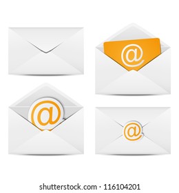 Set of paper Email envelopes