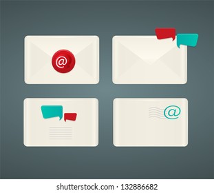 Set of paper Email envelopes