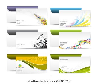 set of Paper envelope isolated on white background, vector illustration.