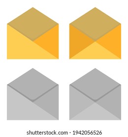 Set of paper envelopes in different forms isolated on white background. Flat envelope layout. Vector eps10