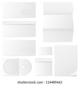 Set of paper envelopes. Vector illustration.