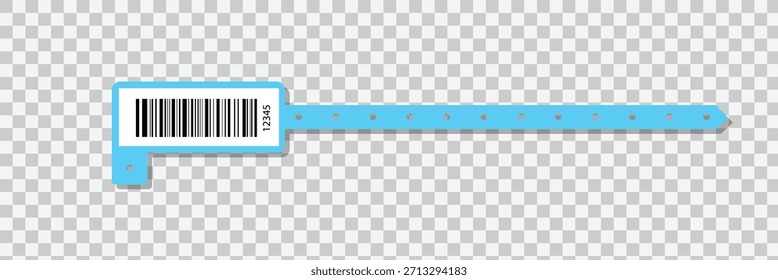 Conjunto de Plantillas de pulsera de evento de papel. Pulsera de la admisión para el concierto, festival, cine, partido, entrada de la discoteca en fondo transparente. Diadema de Identificación del paciente. Ilustración vectorial.
