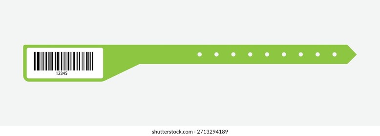 Conjunto de Plantillas de pulsera de evento de papel. Pulsera de la admisión para el concierto, festival, cine, partido, entrada de la discoteca en fondo transparente. Diadema de Identificación del paciente. Ilustración vectorial.