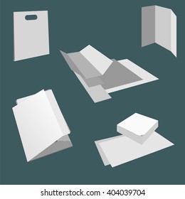 Set paper, folder, booklet, envelope, package