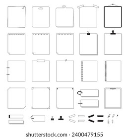 Set of paper frame illustrations for columns.