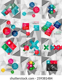 Set of paper graphic infographic modern templates, banners, business backgrounds and presentations