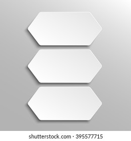 Set of paper hexagon banners template for business design, infographics. Vector illustration eps10.