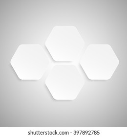 Set of paper hexagon banners template for business design, infographics. Vector illustration eps10.