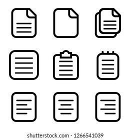 Set of Paper Icons, Document Icons isolated on white background. Vector Illustration. EPS 10.